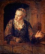 Jan victors Young woman at a window Spain oil painting artist